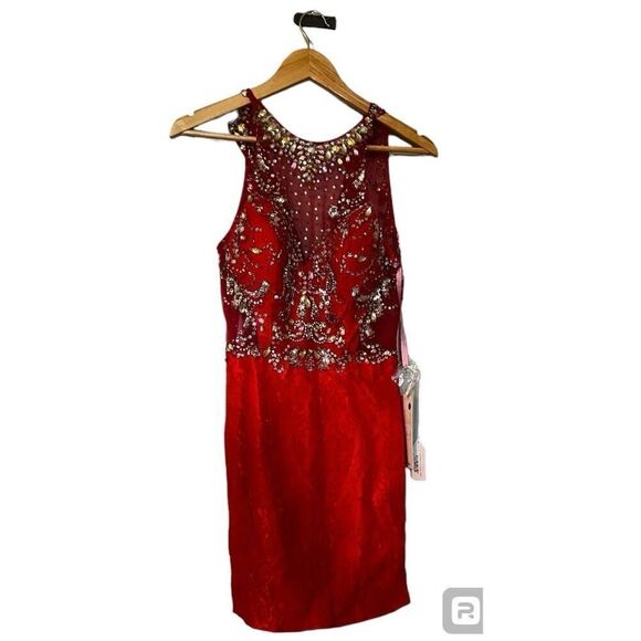 Blush Women’s Size 6 Short Formal Dress Red Prom Homecoming Sleeveless NWT - Picture 1 of 11